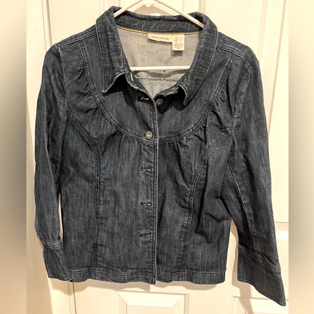DKNY Denim Jacket- Blazer Style- Size Large